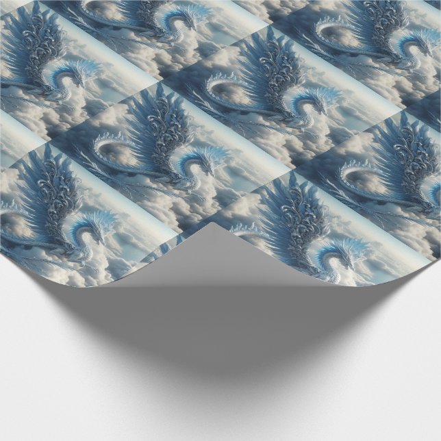 Papel De Presente Um dragão cercado por nuvens (Ponta)