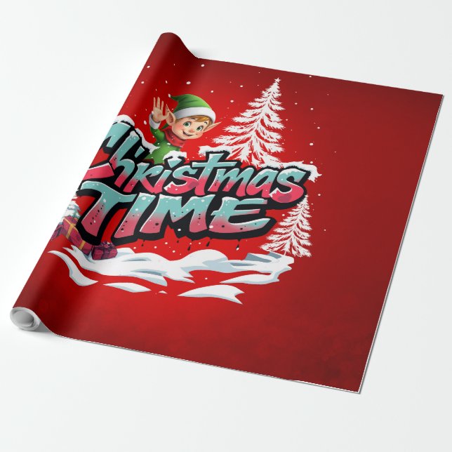 Papel De Presente Um elfo animado (Desenrolado)