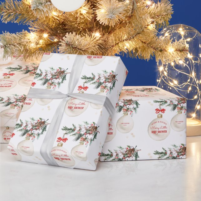 Papel De Presente Um Feliz de Chá de fraldas de Natal Moderno (Feriados)