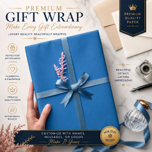 Papel De Presente um fundo azul com um relógio preto e branco