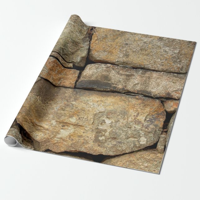 Papel De Presente Um muro de pedra feito de paralelepípedos textu de (Desenrolado)
