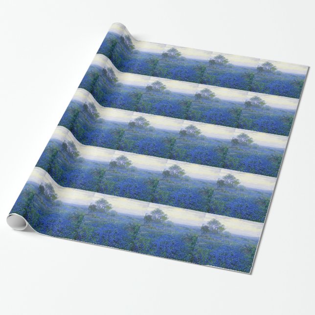 Papel De Presente Um-nebuloso-dia-bluebonnets julianos de Robert (Desenrolado)