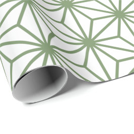 Papel De Presente Um padrão contínuo de formas geométricas verdes in