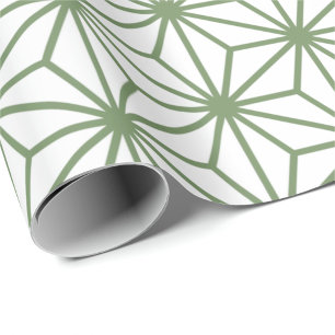 Papel De Presente Um padrão contínuo de formas geométricas verdes in