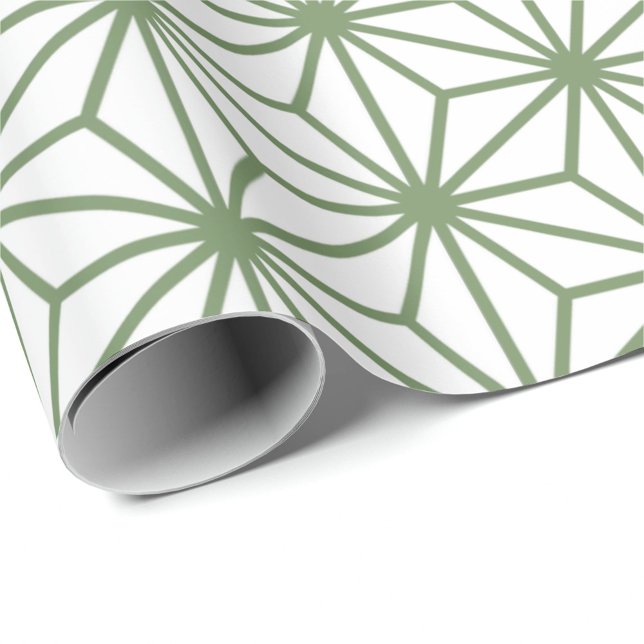 Papel De Presente Um padrão contínuo de formas geométricas verdes in (Criador carregado)