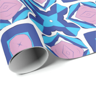Papel De Presente Um padrão geométrico simétrico apresentando azul 