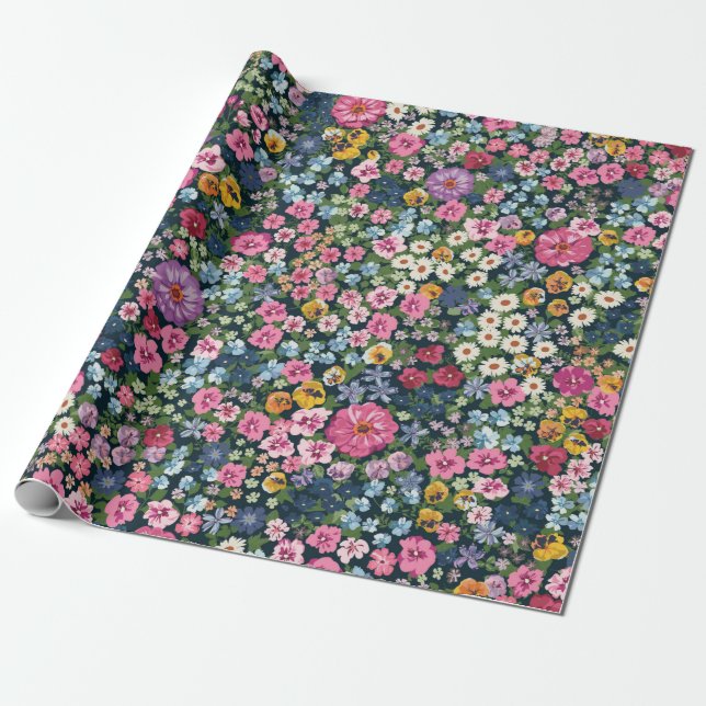 Papel De Presente Um padrão perfeito para o prado de verão. Planta  (Desenrolado)