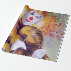 Papel De Presente Um palhaço doce tocando violino