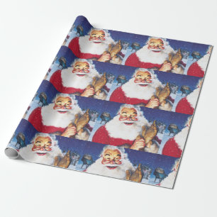 Papel De Presente um papai noel alegre