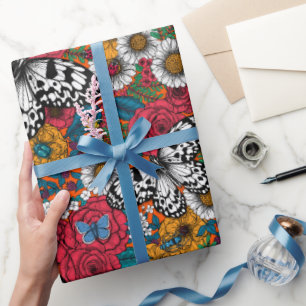 Papel De Presente Um papel colorido de embrulho de jardim