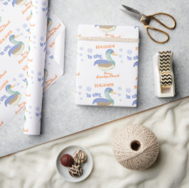 Papel De Presente Um Pato Sortudo & Bolhas Aniversário de Um Ano Pa
