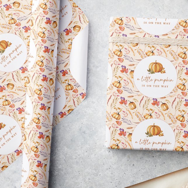 Papel De Presente Um Pequeno chá de fraldas De Abóbora (Criador carregado)