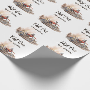Papel De Presente Um Pequeno Corredor Rápido Primeiro Aniversário