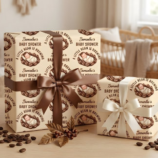 Papel De Presente Um Pequeno Grão Está Preparando Chá de Bebê