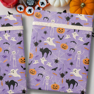 Papel De Presente Um Primeiro Halloween Assustador Aniversário de Cr