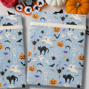 Papel De Presente Um Primeiro Halloween Assustador Aniversário de Cr