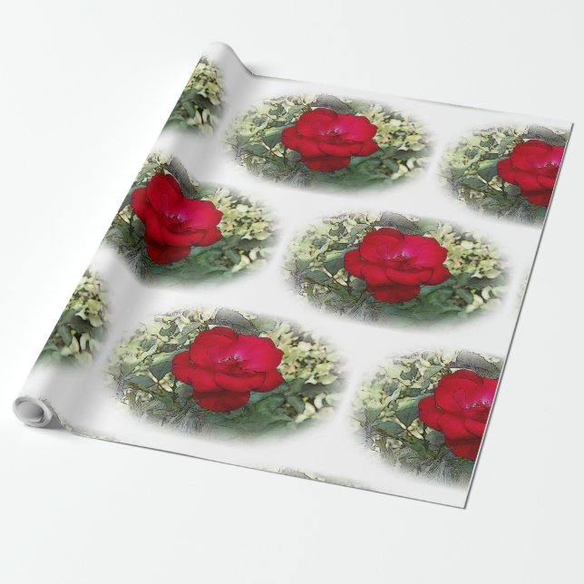 Papel De Presente Um rosa solitário (Desenrolado)