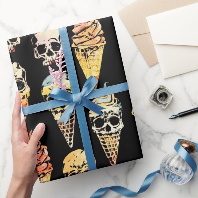 Papel De Presente Um Sorvete de Halloween fofo e fofo (Presentear)