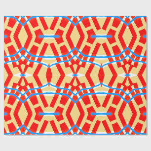 Papel De Presente Um vibrante design de padrão clássico multicolorid
