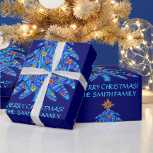 Uma Arte De Árvore De Natal Azul Personaliza Esta 