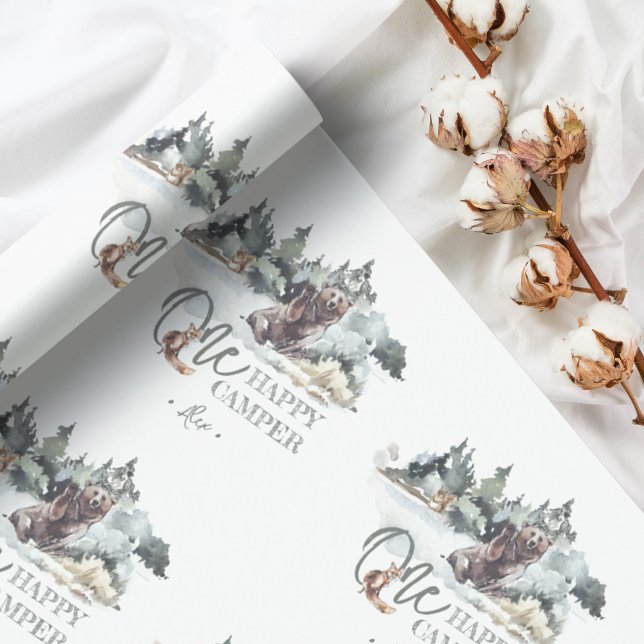 Papel De Presente Uma Festa de aniversário Rústica Feliz do Camper (Criador carregado)