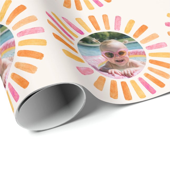 Papel De Presente Uma Garota Feliz Sunshine (Ponta do rolo)