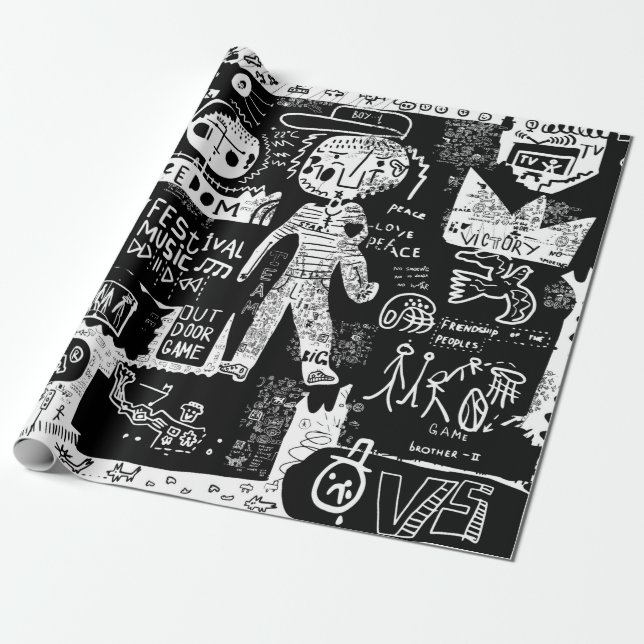 Papel De Presente Uma imagem que inclui uma pluralidade de símbolos. (Desenrolado)