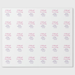 Papel De Presente Uma menina a caminho baby shower rosa nome