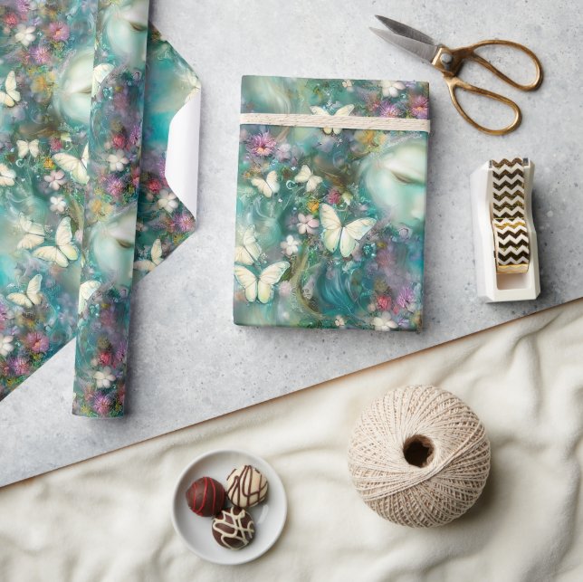 Papel De Presente Uma Série de Borboleta Mística Design 3 (Artesanato)