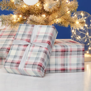 Papel De Presente Uma Série de Design Floral de Tartan de Natal #24