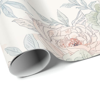 Papel De Presente Uma sinfonia de canção e padrão de pétalas