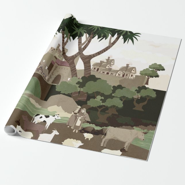 Papel De Presente Uma vila na Idade Média (Desenrolado)