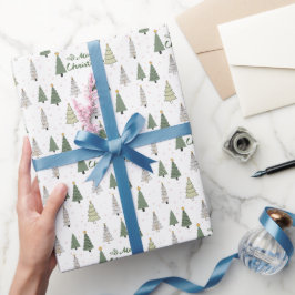 Papel De Presente Under the Snowy Trees – Christmas Wrapping Paper