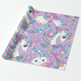 Papel De Presente Unicorn Aniversário