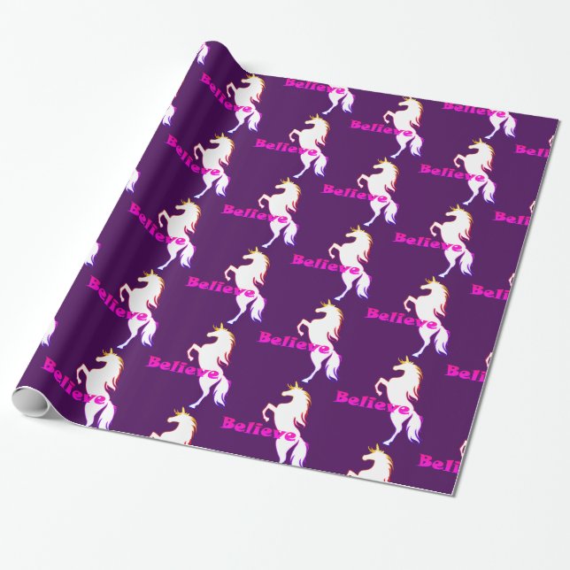 Papel De Presente Unicorn Creve Design - Papel Brilhante, 30 (Desenrolado)