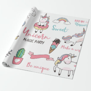 Papel De Presente Unicorn Magic Party