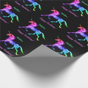 Papel De Presente Unicorn Personalize Nome Feliz Presente de Anivers