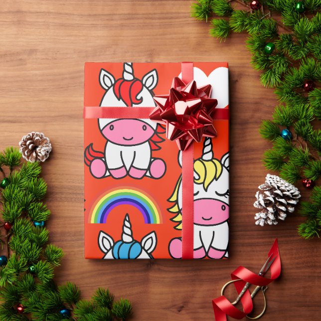 Papel De Presente Unicorn Pony Birthday (Presente de Natal)
