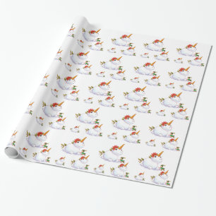 Papel De Presente Unicorn Snowman