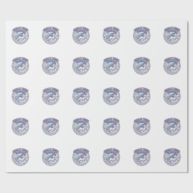 Papel De Presente Unicórnio Açúcar Rush Unicórnio Divertido Presente (Aberto)