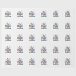 Papel De Presente Unicórnio Alimentado por Livros e Devaneios Kawaii
