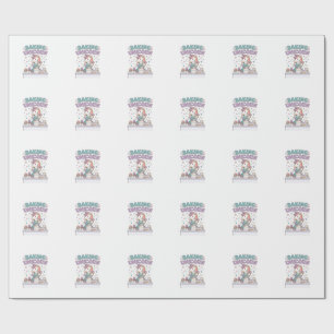 Papel De Presente Unicórnio Assando Unicórnio Produto Trendy Gráfico