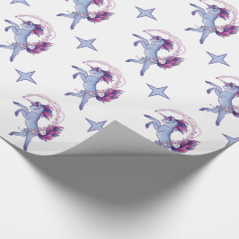 Papel De Presente Unicórnio azul gelado da dança