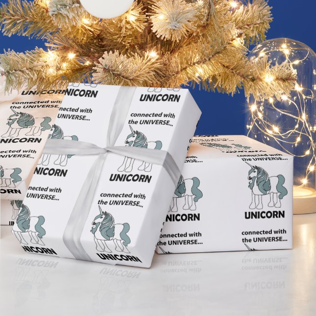 Papel De Presente Unicórnio Conectado Com O Universo Unicórnio (Feriados)