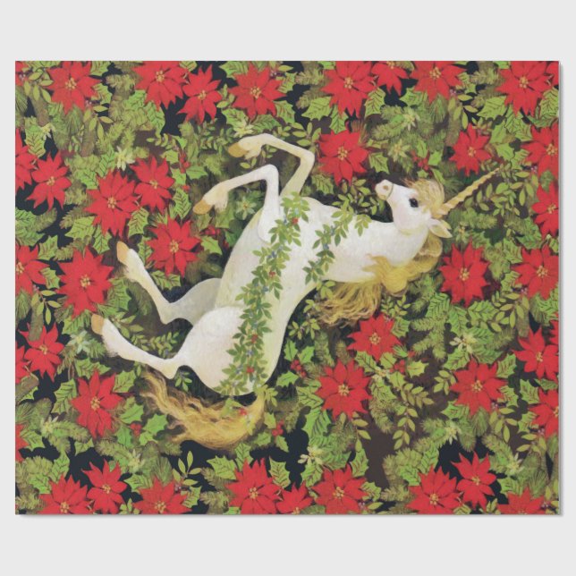 Papel De Presente Unicórnio de Natal (Aberto)