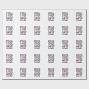 Papel De Presente Unicórnio de Tricô Crochê Unicórnio Encantador Bra