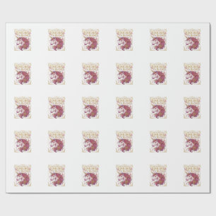 Papel De Presente Unicórnio em Flor Desenho Elegante Zazzle_1