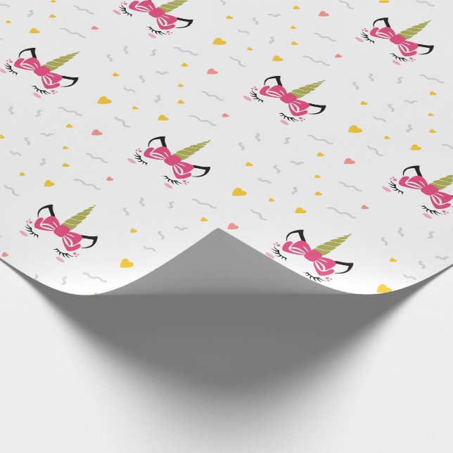 Papel De Presente Unicórnio Mágico Adormecido Fofo (Ponta)