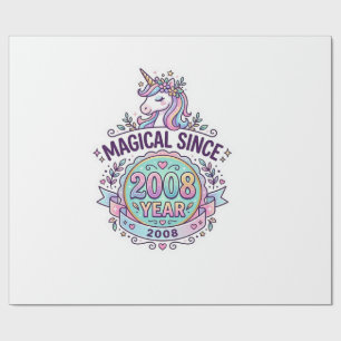 Papel De Presente Unicórnio Mágico Desde Ano Design Gráfico Zazzle D
