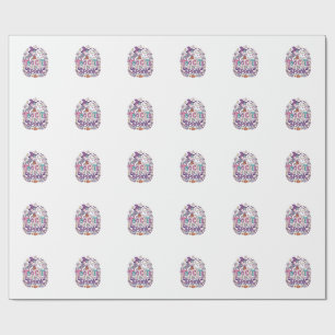 Papel De Presente Unicórnio Muito Fofo para Assustar Arte Colorida d